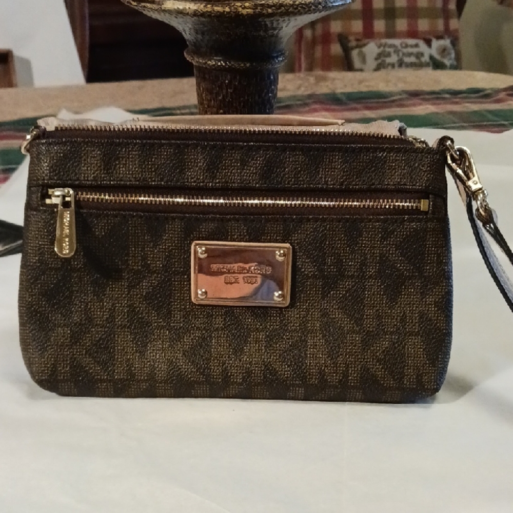 Michael Kors Dark Brown Crossbody with Gold Details